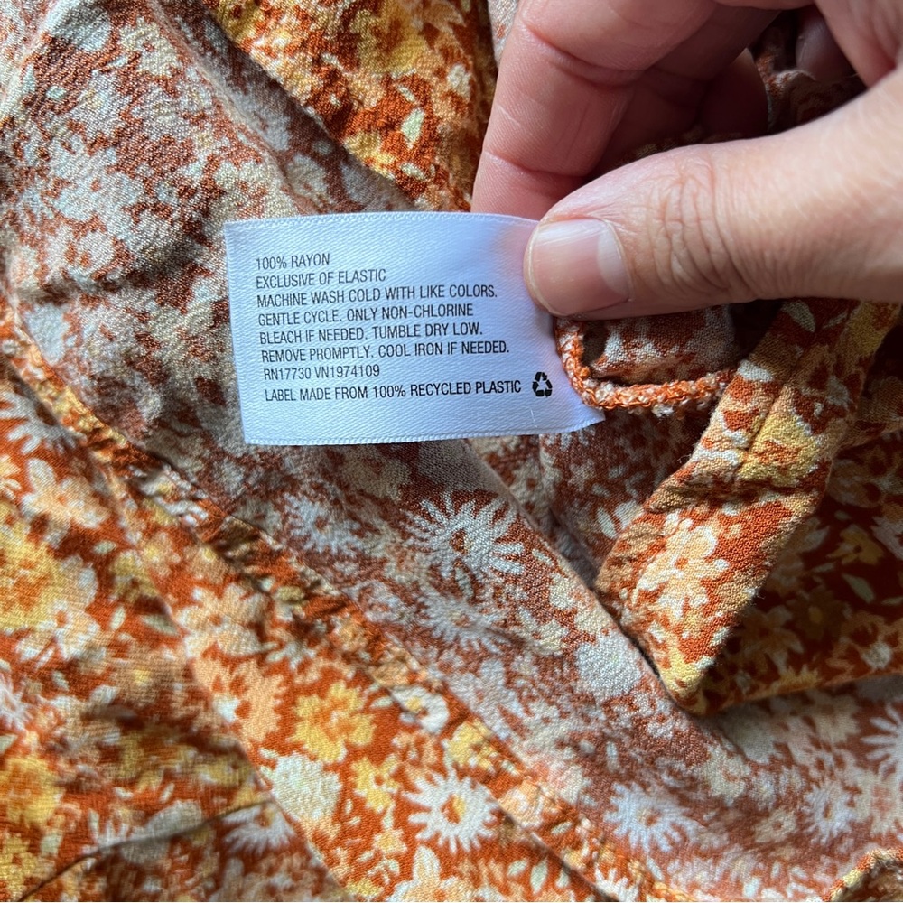 Universal Threads Sleeveless Floral Wrap Dress Orange Multicolor Size Large - Picture 8 of 8